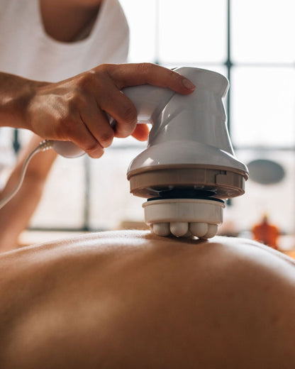 Electric massager easing tension on the back